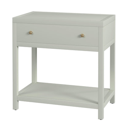 Nora 30 in. W Wood 1 Drawer Wide Nightstand with Shelf, Sage Green