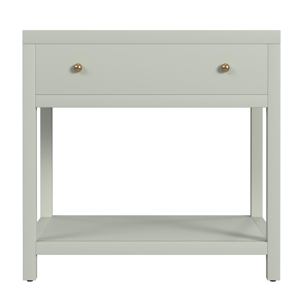 Nora 30 in. W Wood 1 Drawer Wide Nightstand with Shelf, Sage Green