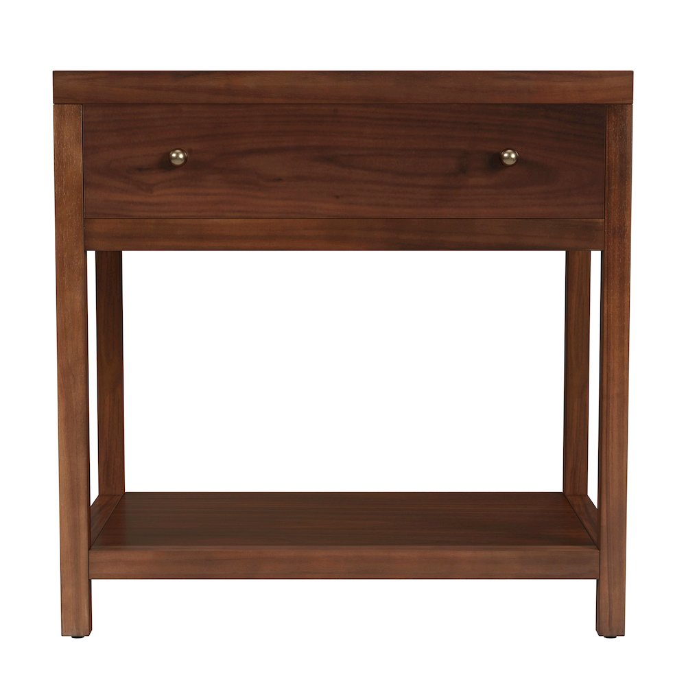 30 in. W Rectangular Wood 1 Drawer Wide Nightstand with Lower Open Shelf