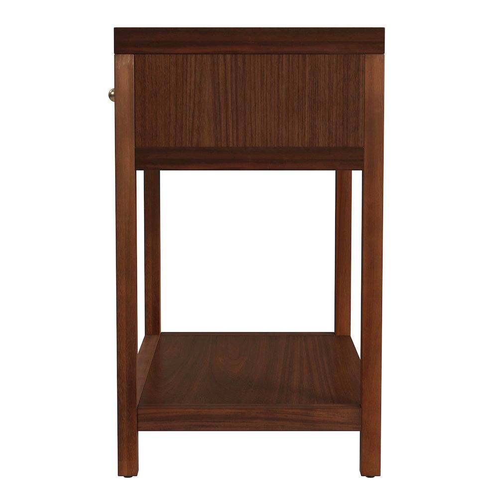 30 in. W Rectangular Wood 1 Drawer Wide Nightstand with Lower Open Shelf