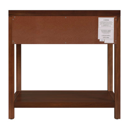 30 in. W Rectangular Wood 1 Drawer Wide Nightstand with Lower Open Shelf