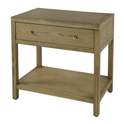 30 in. W Rectangular Wood 1 Drawer Wide Nightstand with Lower Open Shelf