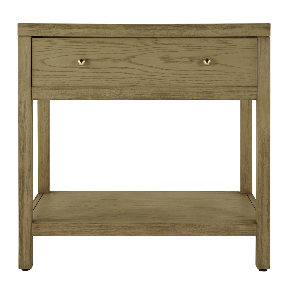 30 in. W Rectangular Wood 1 Drawer Wide Nightstand with Lower Open Shelf