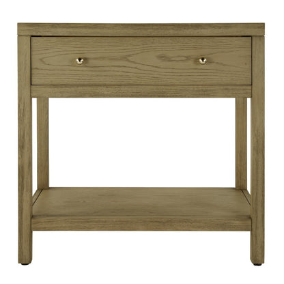30 in. W Rectangular Wood 1 Drawer Wide Nightstand with Lower Open Shelf