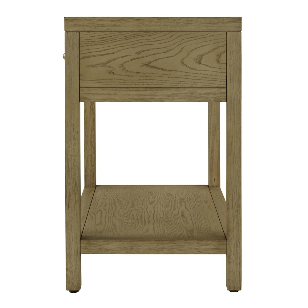 30 in. W Rectangular Wood 1 Drawer Wide Nightstand with Lower Open Shelf