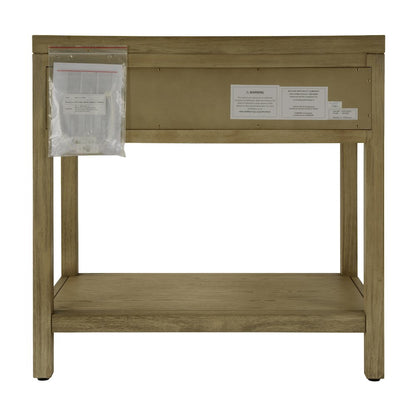 30 in. W Rectangular Wood 1 Drawer Wide Nightstand with Lower Open Shelf