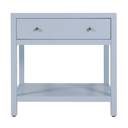 Nora 30 in. W Wood 1 Drawer Wide Nightstand with Shelf, Light Blue