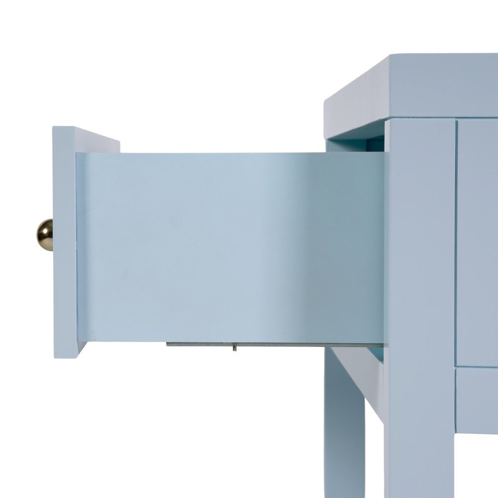 Nora 30 in. W Wood 1 Drawer Wide Nightstand with Shelf, Light Blue