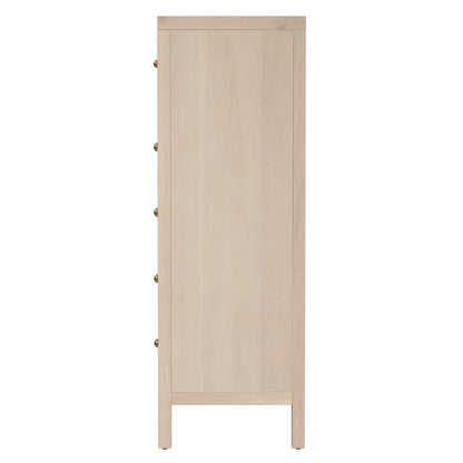Nora 36 in. W Rectangular Wood 5 Drawer Tall Dresser, Taupe