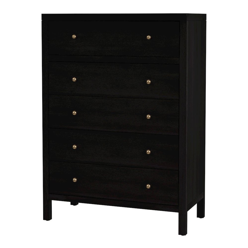 Nora 36 in. W Rectangular Wood 5 Drawer Tall Dresser, Coffee