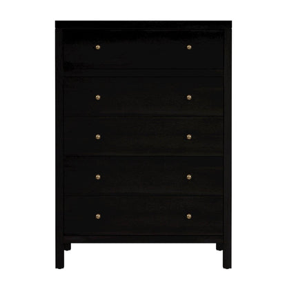 Nora 36 in. W Rectangular Wood 5 Drawer Tall Dresser, Coffee