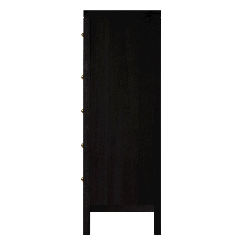 Nora 36 in. W Rectangular Wood 5 Drawer Tall Dresser, Coffee