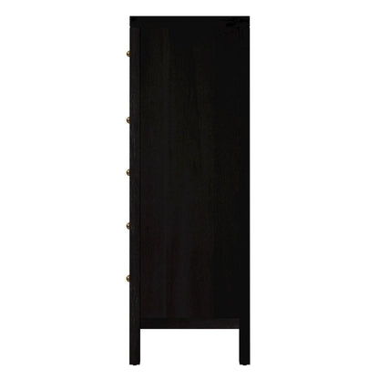 Nora 36 in. W Rectangular Wood 5 Drawer Tall Dresser, Coffee
