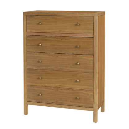 Nora 36 in. W Rectangular Wood 5 Drawer Tall Dresser, Natural