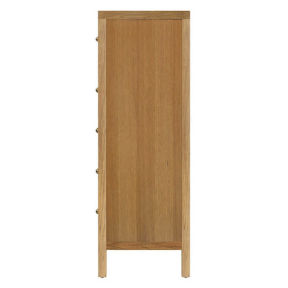 Nora 36 in. W Rectangular Wood 5 Drawer Tall Dresser, Natural