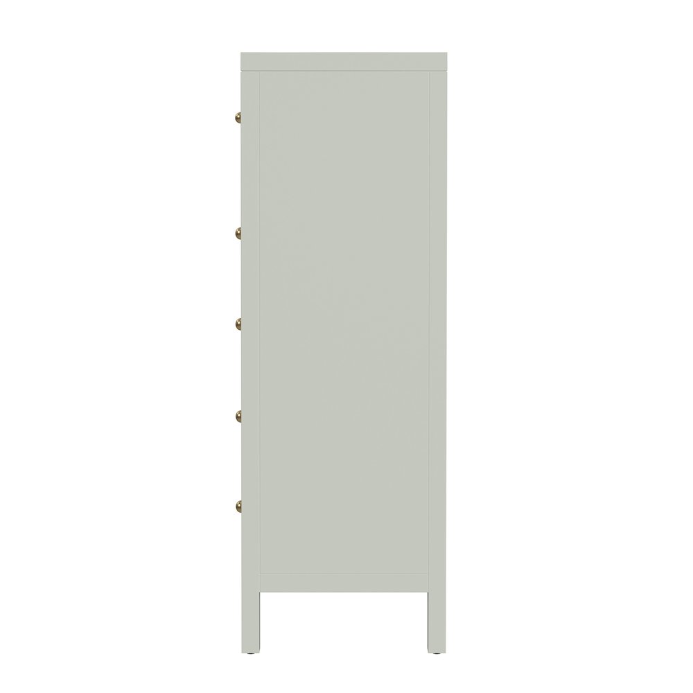 Nora 36 in. W Rectangular Wood 5 Drawer Tall Dresser, Sage Green