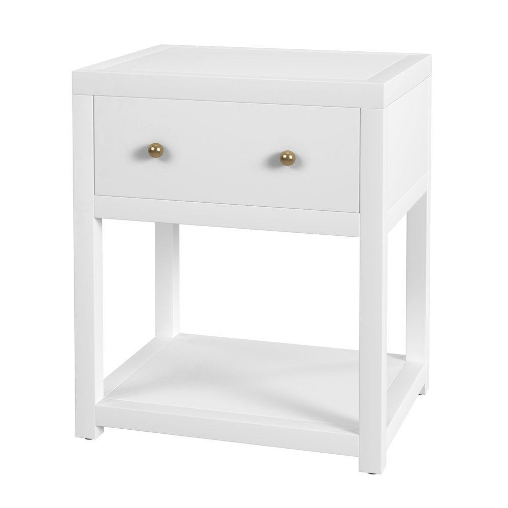 21 in. W Rectangular Wood 1 Drawer Small Nightstand with Lower Open Shelf