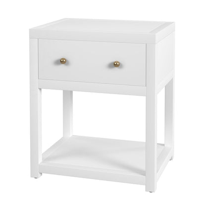 21 in. W Rectangular Wood 1 Drawer Small Nightstand with Lower Open Shelf