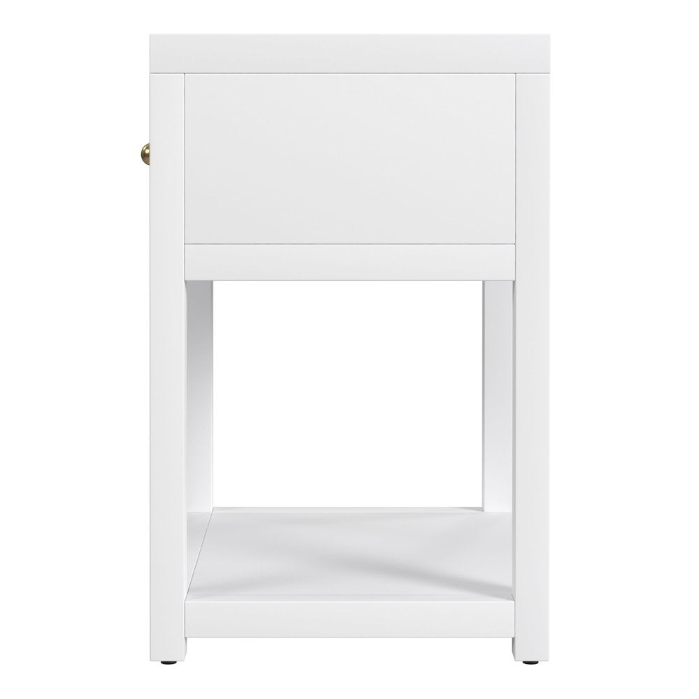 21 in. W Rectangular Wood 1 Drawer Small Nightstand with Lower Open Shelf