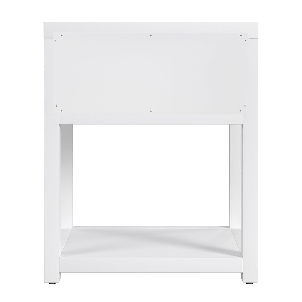 21 in. W Rectangular Wood 1 Drawer Small Nightstand with Lower Open Shelf