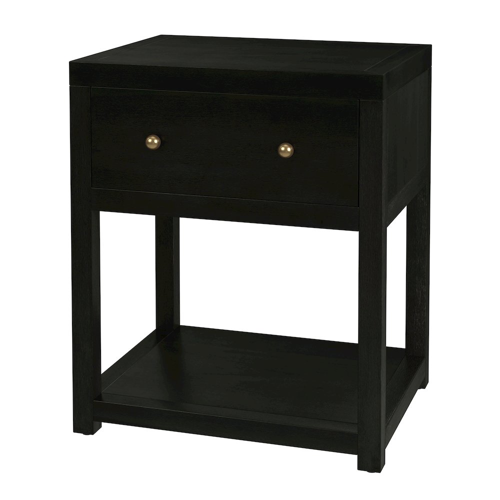 21 in. W Rectangular Wood 1 Drawer Small Nightstand with Lower Open Shelf