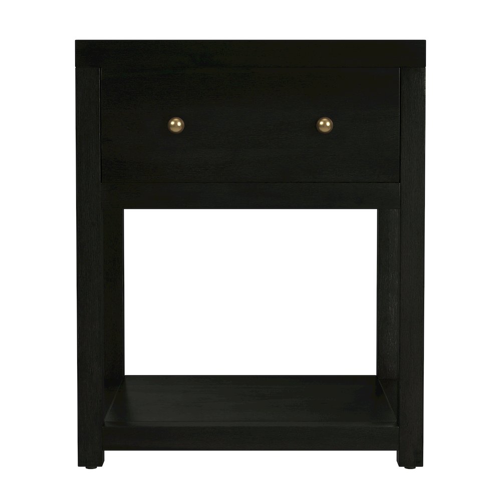 21 in. W Rectangular Wood 1 Drawer Small Nightstand with Lower Open Shelf