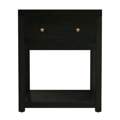 21 in. W Rectangular Wood 1 Drawer Small Nightstand with Lower Open Shelf