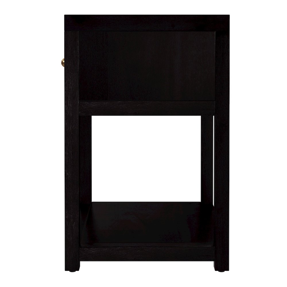 21 in. W Rectangular Wood 1 Drawer Small Nightstand with Lower Open Shelf