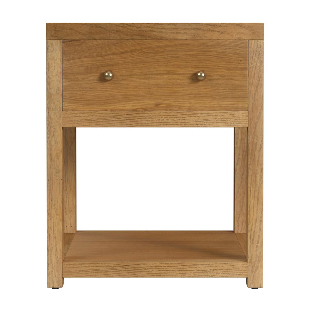 21 in. W Rectangular Wood 1 Drawer Small Nightstand with Lower Open Shelf