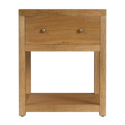 21 in. W Rectangular Wood 1 Drawer Small Nightstand with Lower Open Shelf