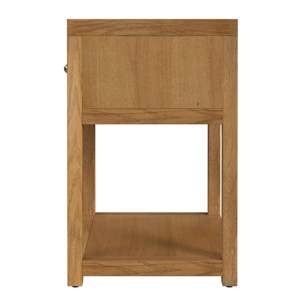 21 in. W Rectangular Wood 1 Drawer Small Nightstand with Lower Open Shelf