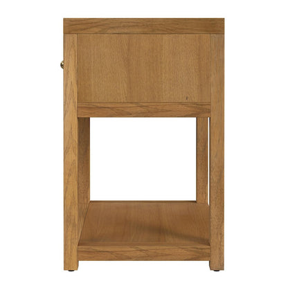21 in. W Rectangular Wood 1 Drawer Small Nightstand with Lower Open Shelf