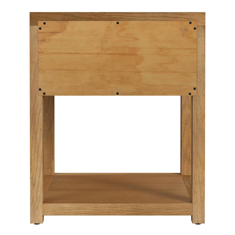 21 in. W Rectangular Wood 1 Drawer Small Nightstand with Lower Open Shelf