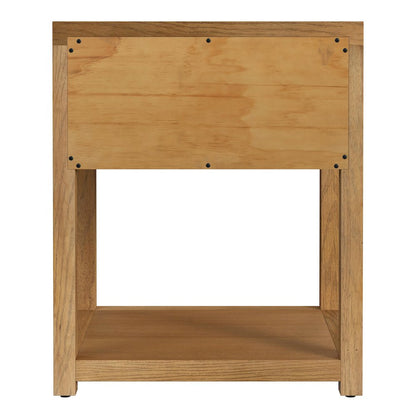 21 in. W Rectangular Wood 1 Drawer Small Nightstand with Lower Open Shelf