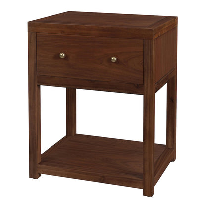 21 in. W Rectangular Wood 1 Drawer Small Nightstand with Lower Open Shelf