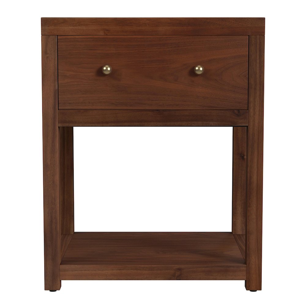 21 in. W Rectangular Wood 1 Drawer Small Nightstand with Lower Open Shelf