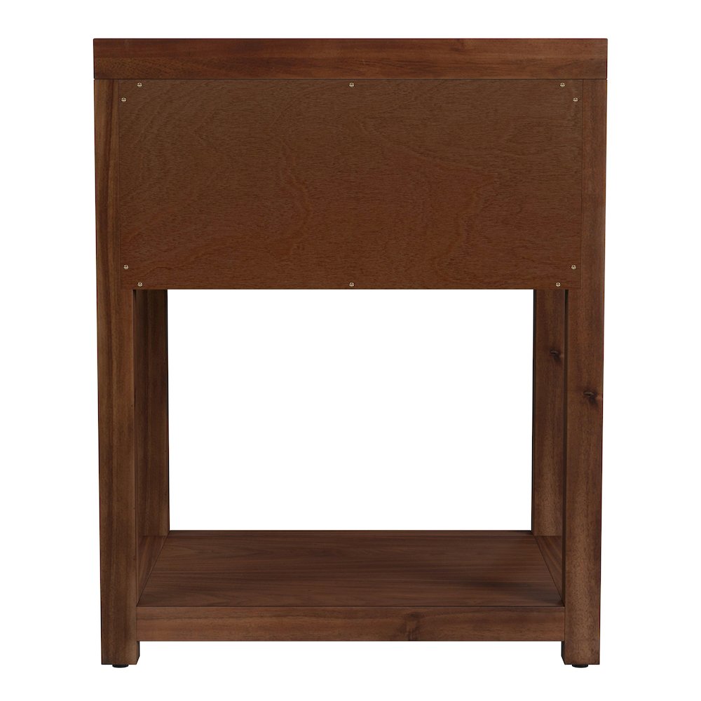21 in. W Rectangular Wood 1 Drawer Small Nightstand with Lower Open Shelf