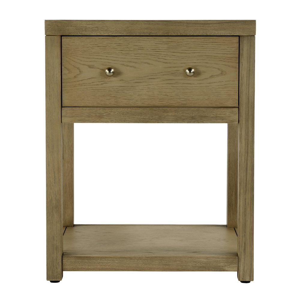 21 in. W Rectangular Wood 1 Drawer Small Nightstand with Lower Open Shelf