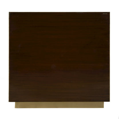 Medera 32 in. W Wood and Leather 2 Door Accent Cabinet, Gold