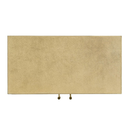 Medera 32 in. W Wood and Leather 2 Door Accent Cabinet, Gold