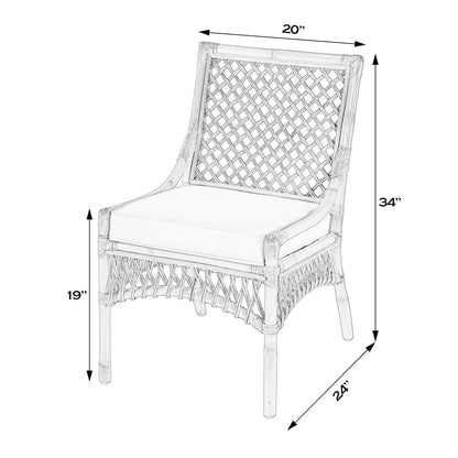 Antigua 19 in. Seat Height Rattan Side Dining Chair, Natural
