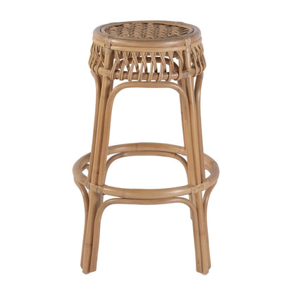 Antigua 30.5" Seat Height Round Rattan Bar Stool, Natural