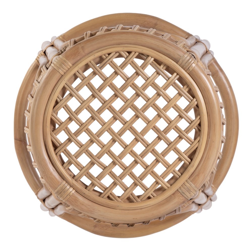 Antigua 30.5" Seat Height Round Rattan Bar Stool, Natural