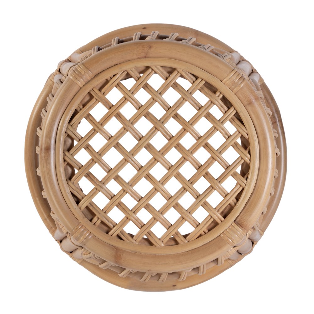 Antigua 24.75" Seat Height Round Rattan Counter Stool, Natural