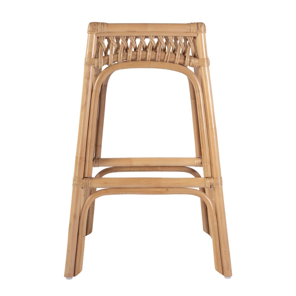 Antigua 30.25 in. Seat Height Square Rattan Bar Stool, Natural