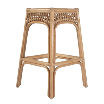 Antigua 30.25 in. Seat Height Square Rattan Bar Stool, Natural
