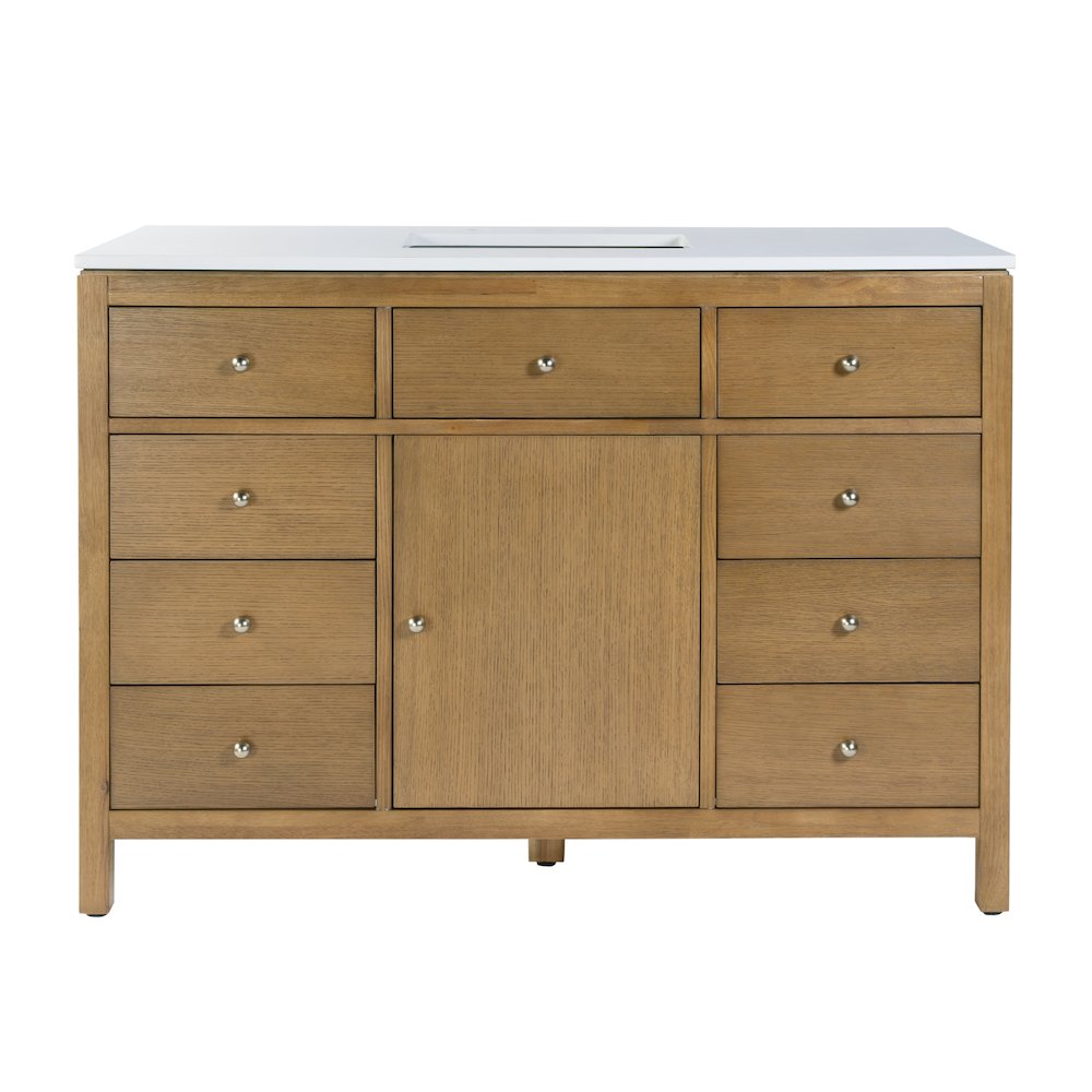 Nora 48 in. W Quartz Single Sink Bathroom Vanity Set, Natural