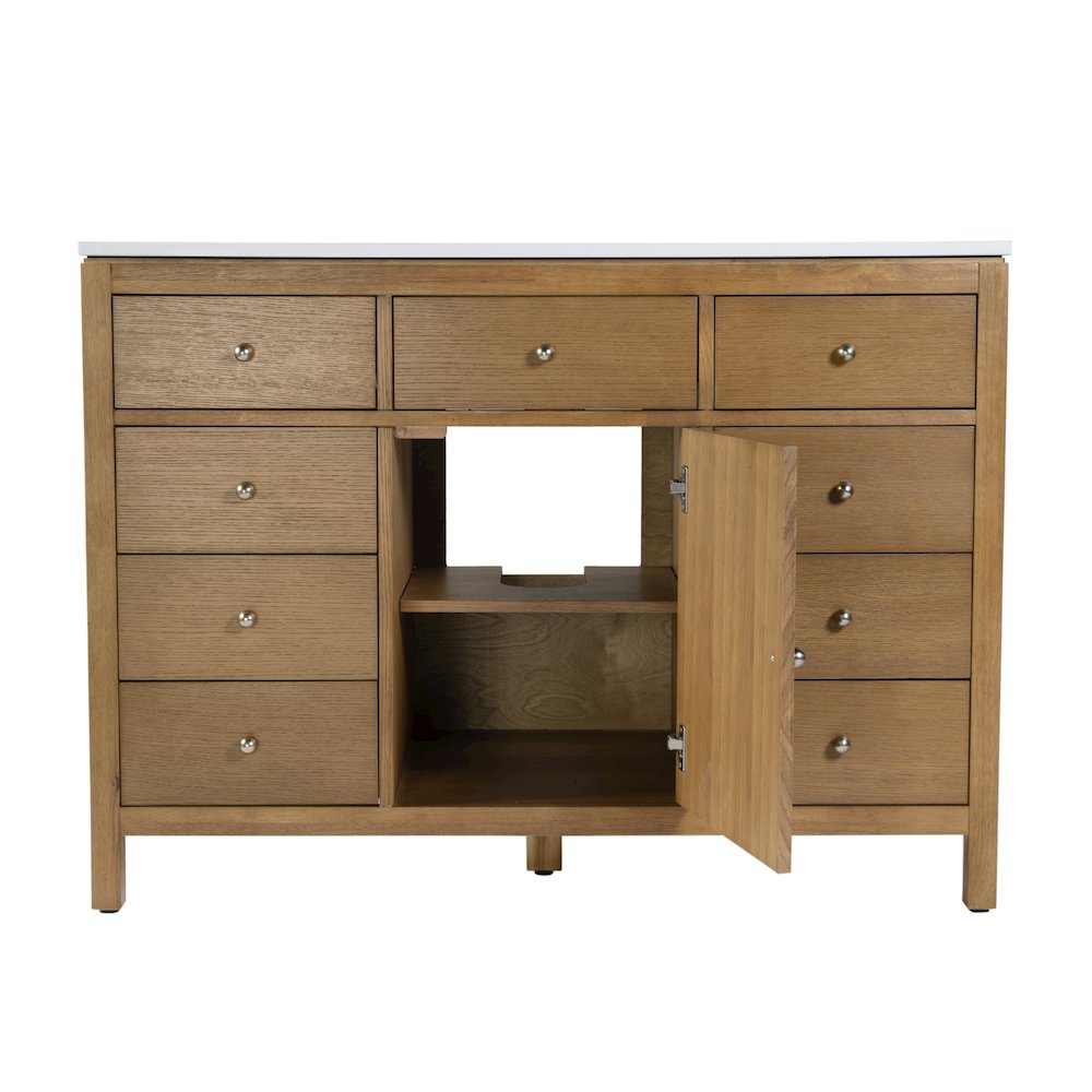 Nora 48 in. W Quartz Single Sink Bathroom Vanity Set, Natural