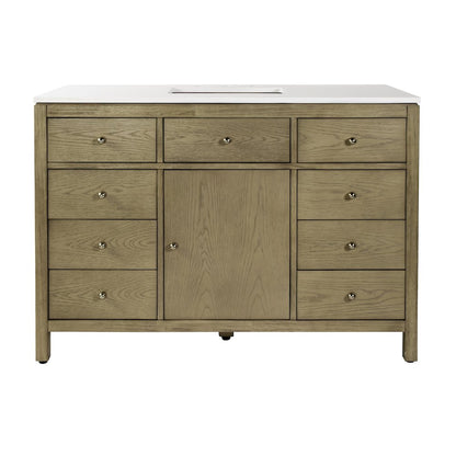 Nora 48 in. W Quartz Single Sink Bathroom Vanity Set, Light Brown