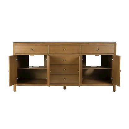 Nora 72 in. W Quartz Double Sink Bathroom Vanity Set, Natural